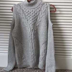 Maurices soft grey cold shoulder sweater